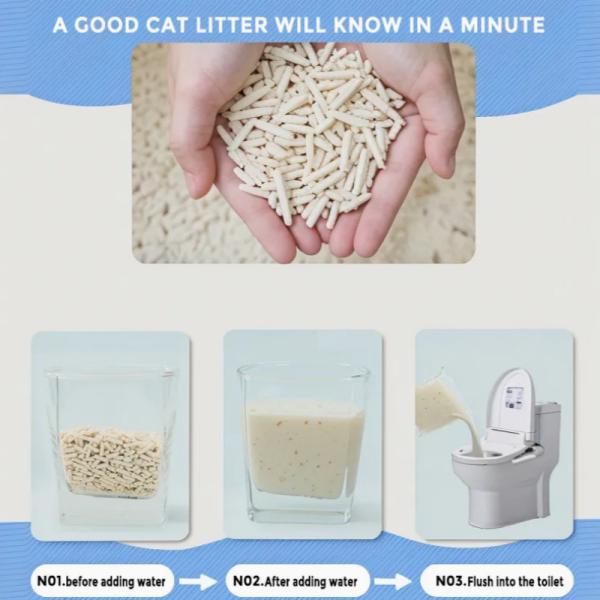 OEM Fast Clumping Tofu Cat Litter Super Absorbency Easy Clean Flushable