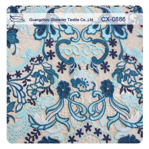 120cm ± 5% Polyester Floral Embroidered Crochet Lace Fabric For Underwear / Lingerie / Dress
