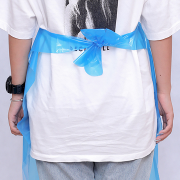 Hubei Haixin Disposable Blue and White PE Apron Waterproof LDPE Material Kitchen Sleeveless Plain Style for Cleaning Wholesale
