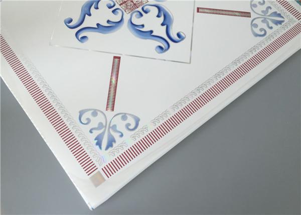 High Intensity White PVC Ceiling Tiles For Bathrooms Various Colors / Patterns
