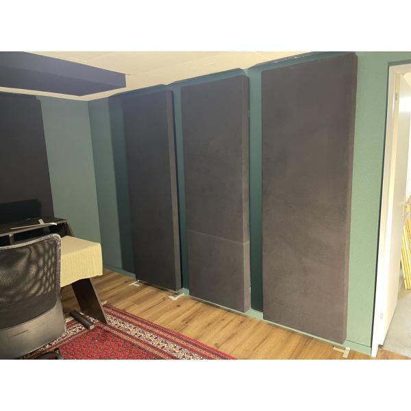 Sala de música Pared de aislamiento acústico Tejido negro envuelto Paneles acústicos Tabla de absorción