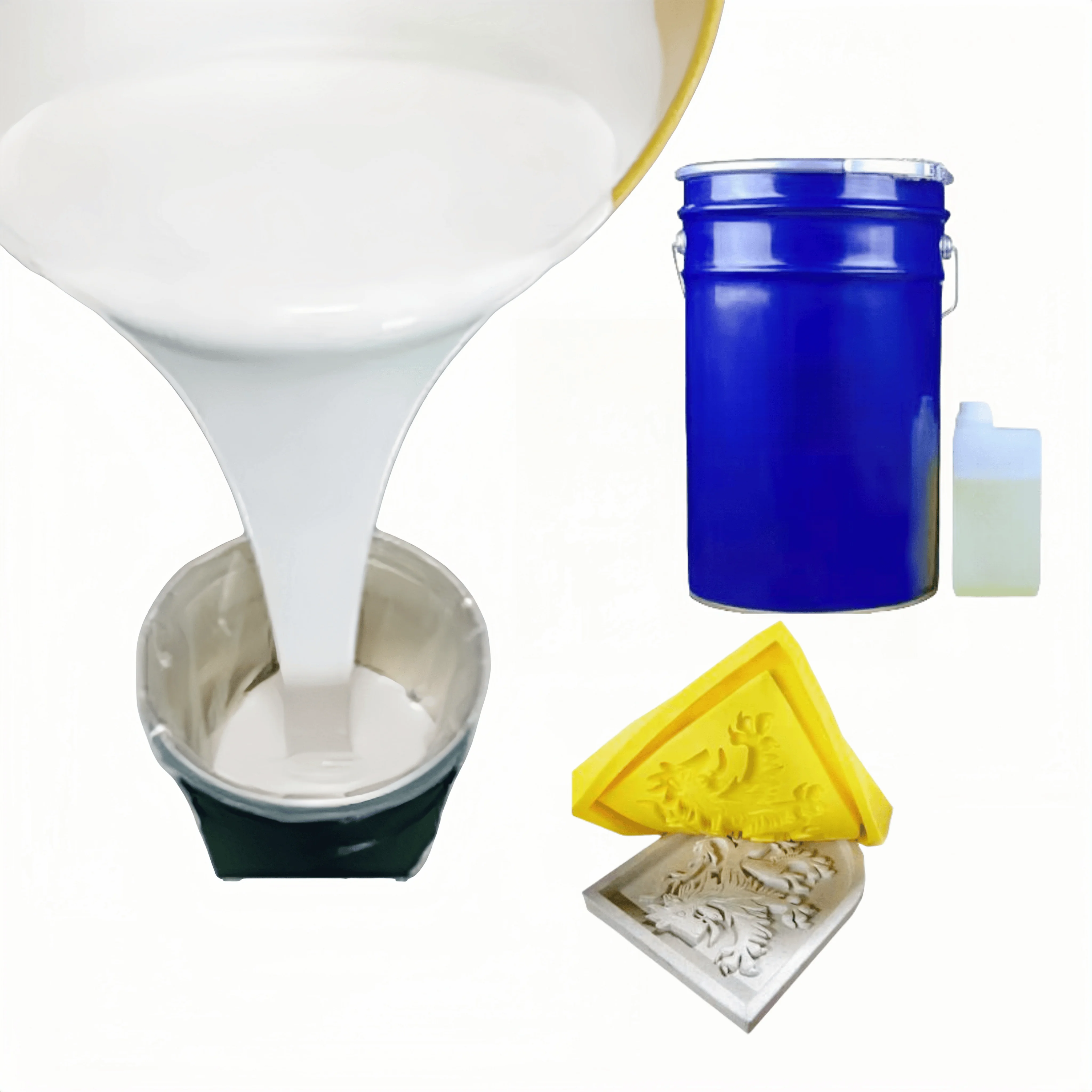 ODM High Tear Strength RTV-2 Tin Cure Silicone Rubber Raw Material 20 Shore A for Plaster Gypsum Molding