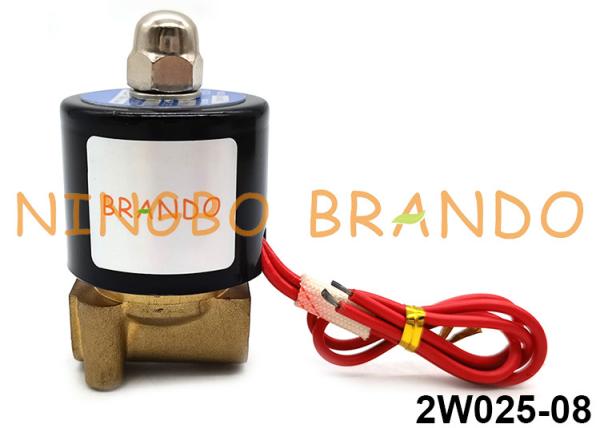 válvula de solenoide 2W025-08 fechado normal de bronze a ação direta para o gás de ar do óleo da água