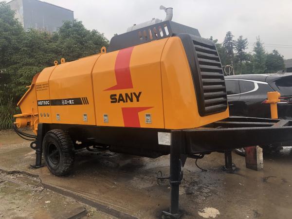 115KW Sany 60CBM/H Trailer Mounted Concrete Pump With Diesel Engine