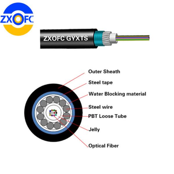 GYXTS Anti Rodent Fiber Optic Cable 2-24 Core Steel Tape Armored G652D G657
