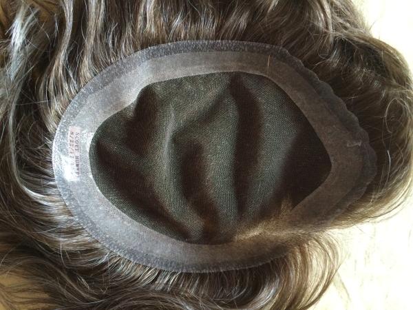 Npu Base 10*7 Perruque de cheveux pour hommes, densité moyenne, remplacement capillaire