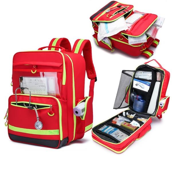 Red Earthquake Rescue Backpack 1.5kg Emergency Medical Kit