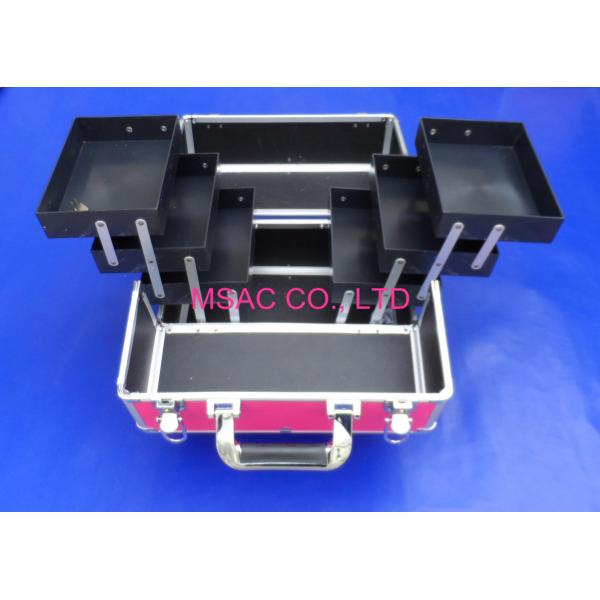 Six Trays Makeup Carrying Case , Detachable Professional Makeup Train Case
