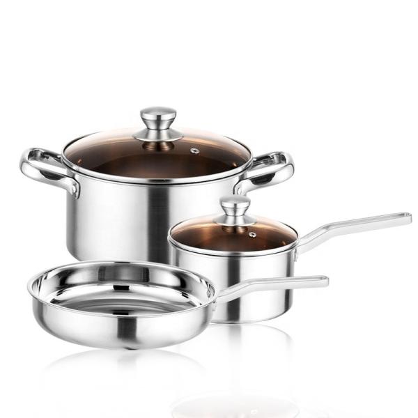 Escalation Series 5Pcs Multi-Purpose Kitchen Pots Cooking Cookware Sets Stainless Steel Pots Sets