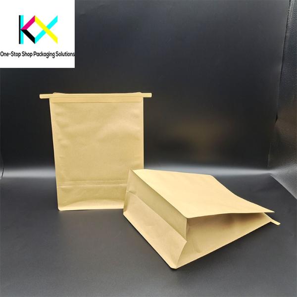 OEM 150um Kraft Paper Packaging Bags Zip Lock Biodegradable Paper Pouch