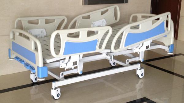 Folding Hospital ICU Bed , Manual Ward Beds With ABS Side Rails