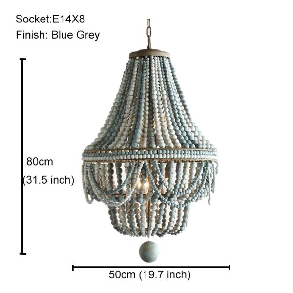 Gold Chandelier Wooden Beaded Lighting Fixture Fringe Hanging Light Silas Chandelier (WH-AP-652)