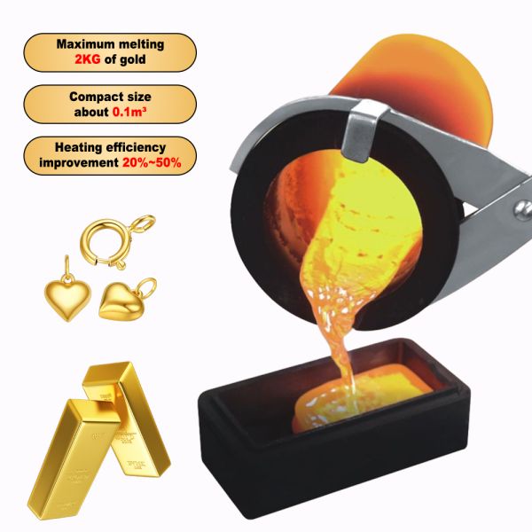 220V Single Phase 5KW Power Melting Furnace for Jewelry and Metal with 27KG Weight