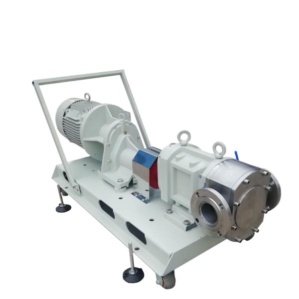 Movable Rotary Lobe Pump 3RP Series Horizontal Electric Drive Stainless Steel 316