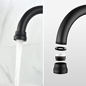 4'' High Arc Centerset Bathroom Faucet In Satin Nickel Matte Black
