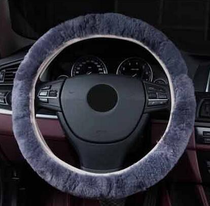 Steeringwheel faux fur Steering Wheel Cover Genuine Leather Cover NEW