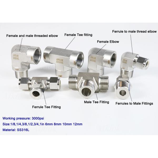1/8 1/4 3/8 1/2 3/4 1 inch NPT threaded ferrule stainless steel connector leakproof support non-standard customisation