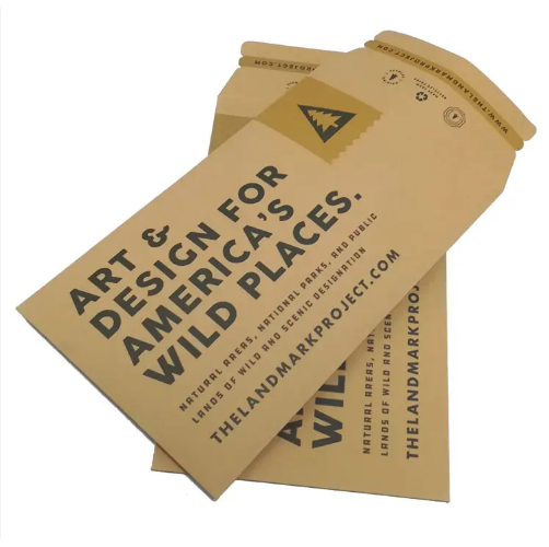 Custom Eco Friendly Stay Flat Brown Rigid Cardboard Envelope Mailer Kraft Paper Envelope Packaging