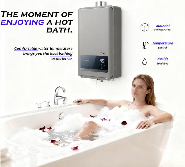 12L-16L Home Gas Water Heater With Stainless Steel Heat Exchanger Anti Corrosion Design