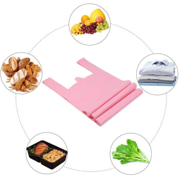 PLA PBAT EN13432 Biodegradable T Shirt Bags With Handles