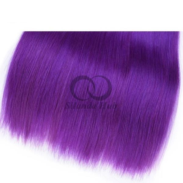 Purple Straight Remy Human Hair Bundles Sew In Weave Bundles Brazilian Bundle Deals