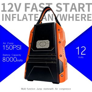 Heavy-Duty Portable Jump Starter with 150 PSI Air Compressor 20000mAh Battery and LED Emergency Lighting
