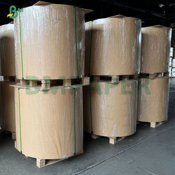 70g 80g Brown One Side Glossy Stripped Kraft Paper For Food packaging