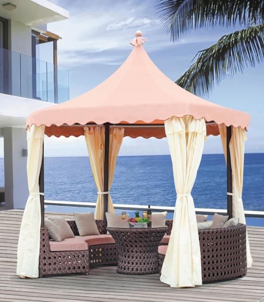 China outdoor garden tent outdoor round gazebos rattan canopies 1103