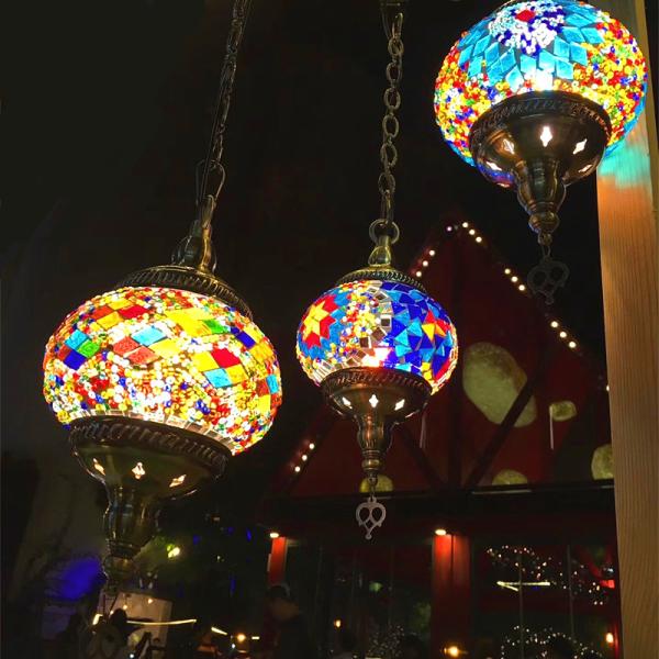 Mediterranean style Art Deco handmade Turkish Mosaic Pendant Lamp(WH-DC-18)