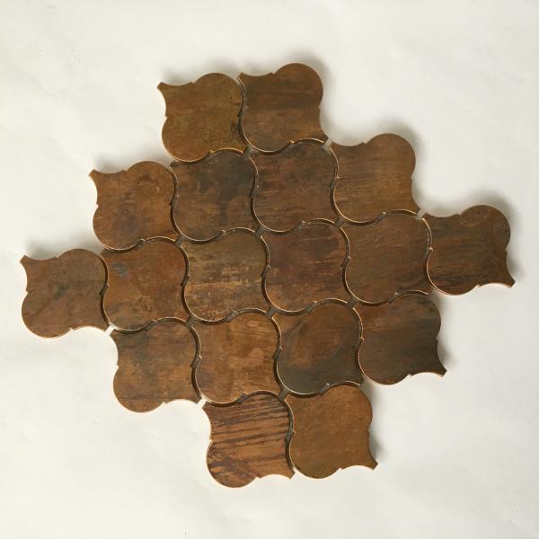 Factory Supply Bronze  Metallic Copper Tiles Lantern Design For Kitchen Backsplash Metal Tiles