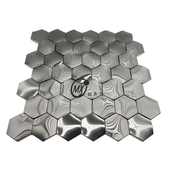Premium Black Mirror Stainless Steel Mosaic - 3mm Thickness 300x300mm Sheets  For Interior Decoration