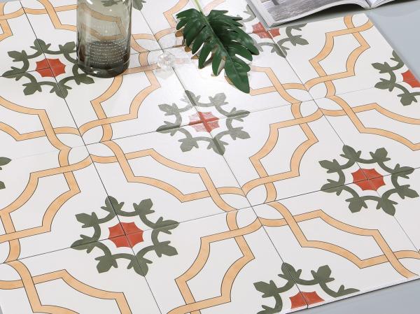 Jaune clair et vert 200x200mm Carreaux rustiques en céramique durables et en brique de feu pour salle de bain et salon