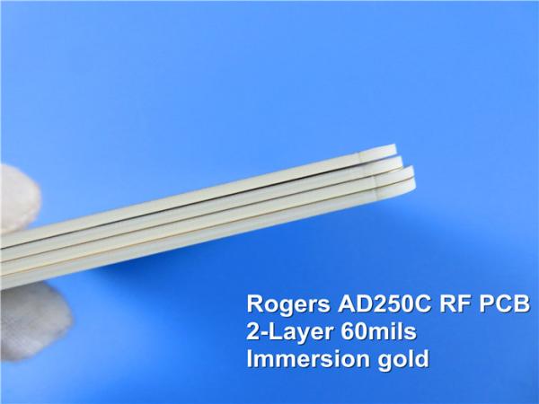 Rogers AD250 PTFE and Ceramic Filled Composite 2-layer rigid PCB substrate (Rogers AD250) - 1.524 mm