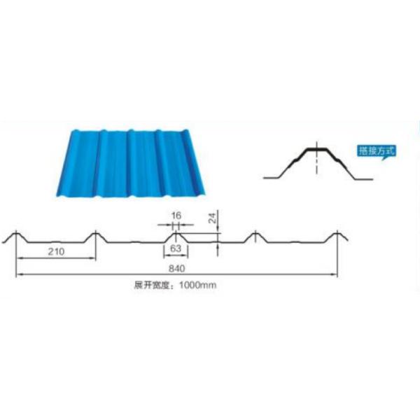 2ft x 8ft 16 Gauge Color Coated Metal Roofing Z275 Building Pre-Painted Ripple Galvanized Steel Plate Board for Warehouses