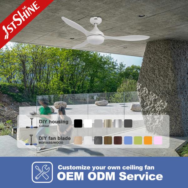 52 Inch OEM Energy-Saving Dimmable LED Ceiling Fan with Remote Control in Mulit Colors
