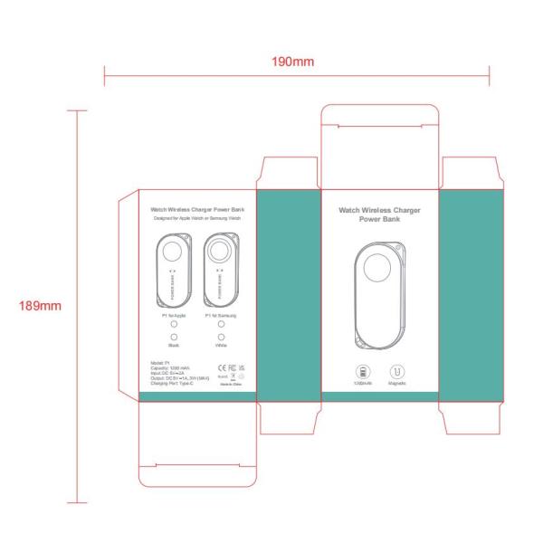 Беспроводное зарядное магнитное зарядное устройство 1200 мАч портативный электростанция для iWatch и Samsung
