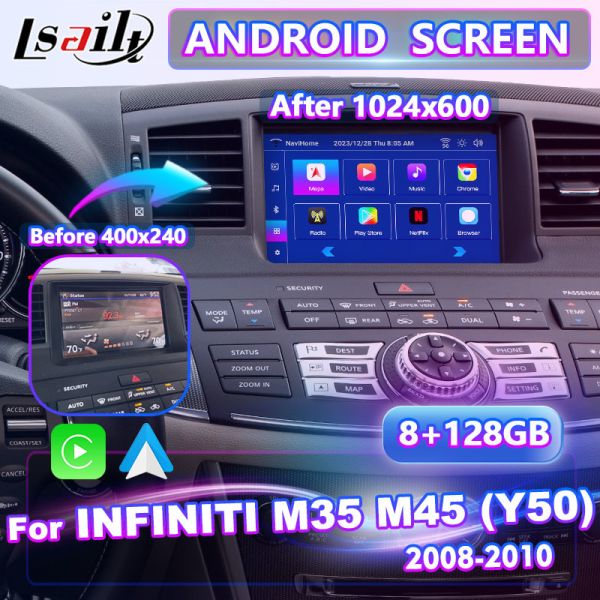 Lsailt 8 Inch HD Android Carplay Screen for Infiniti M Series 2008-2013 With Multimedia Display M25 M30d M37 M56 M35h
