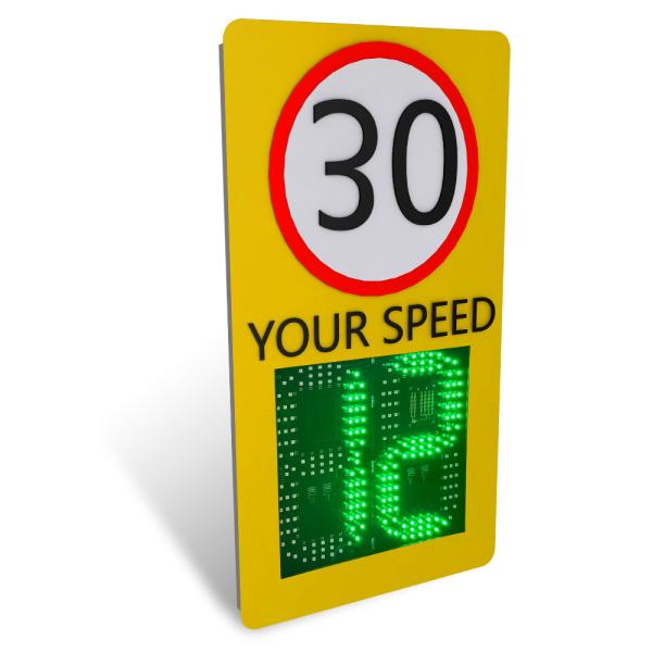 Texto personalizado Sistema de velocidade de radar LPR com sinal de velocidade de tráfego de material de ferro