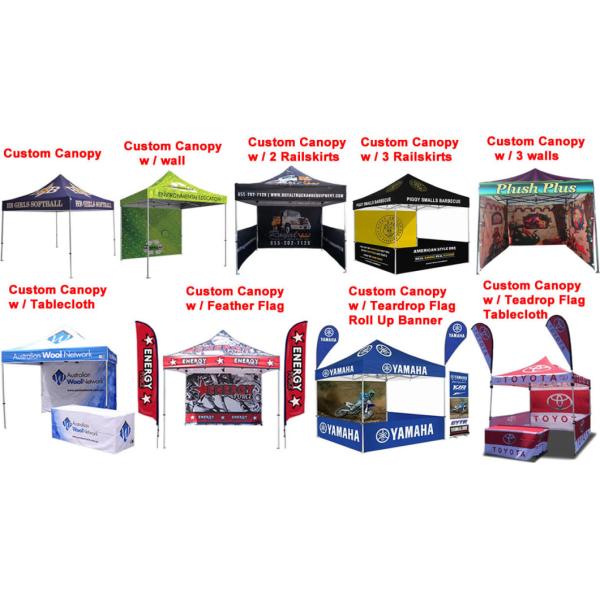 Advertising Custom Promotional Tents Heat Transfer Printing Flame Retardant Reinforced
