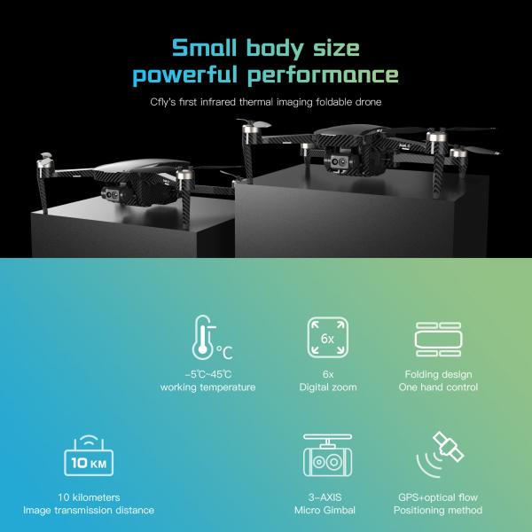Drone professionnel 2T avec 3 axes Gimbal 4K caméra thermique