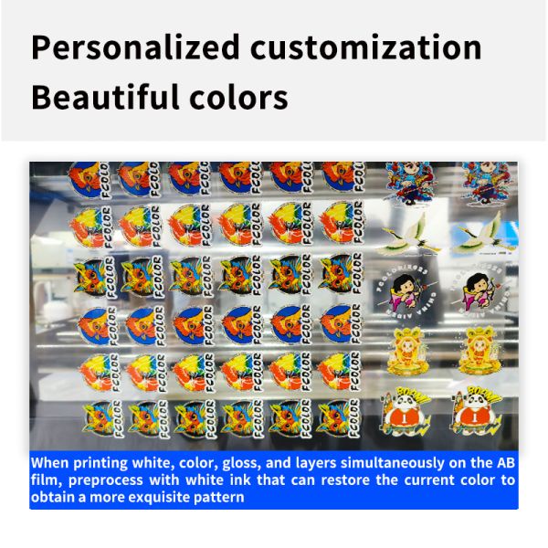 Fcolor Inkjet 42Cm A2 Roll Gold Silver Ab Film Uv Printing Machine Dtf Bottle Cup Wrap Sticker Printer With Laminator