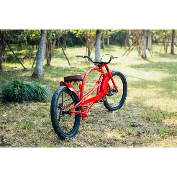 2.2m Long Frame Beach Cruiser Chopper Bicycle with 24 3.0 Big Tires and 150KG Load Capacity