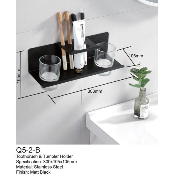 Stainless Steel Wall Mounted Bathroom Shelf Rustproof Waterproof For Toothbrush