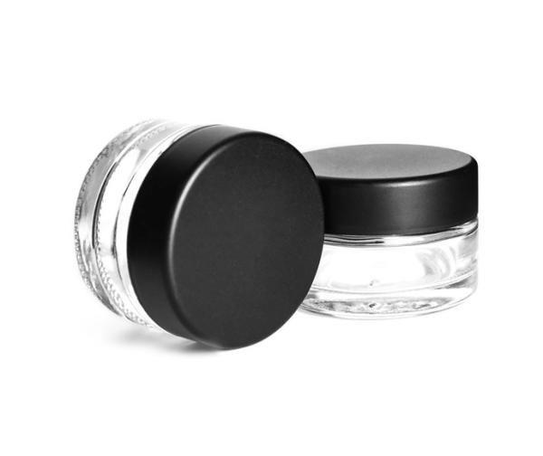 Food 1 Oz Glass Jars With Lids Cr Clear 1oz -4oz  Glass Containers With Black Lids
