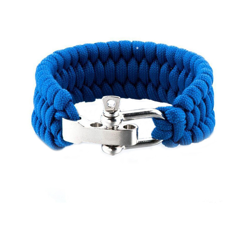 6-8 Paracord Survival U Shackle Wristband for Outdoor Activities in Over 200 Colors