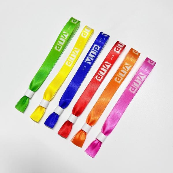 Custom Logo Polyester Woven Cloth Wristbands Concert Promotion Events Gift Adjustable Length