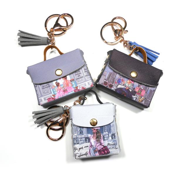 Small Earphone Storage Bag Mini Purse Keychain In Different Color