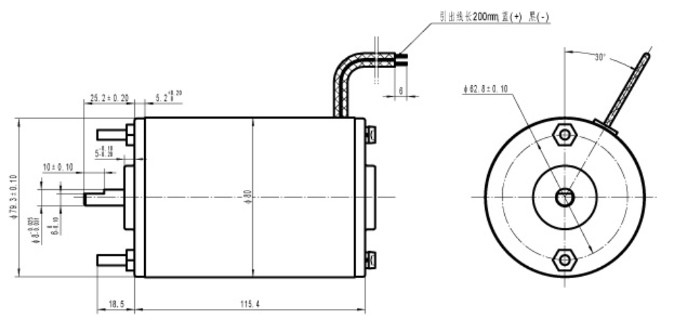 Почистьте коммутированный мотор щеткой DC поляка 80W 4, 3000rpm высокий мотор dC вращающего момента 48v безщеточный