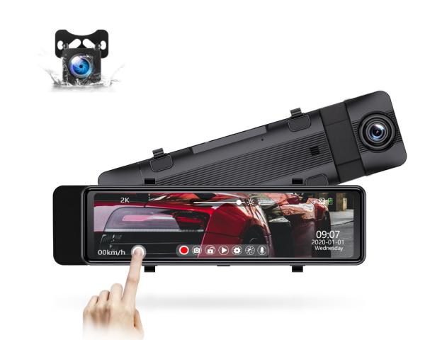 4K 1080P IPS Dual Lens Blackbox DVR Wide Angle Mirror Car Camera