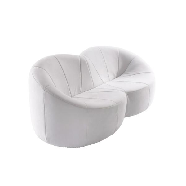 Fabric Pumpkin Modern Classic Sofa Set 2 Seater Colorful For Living Room